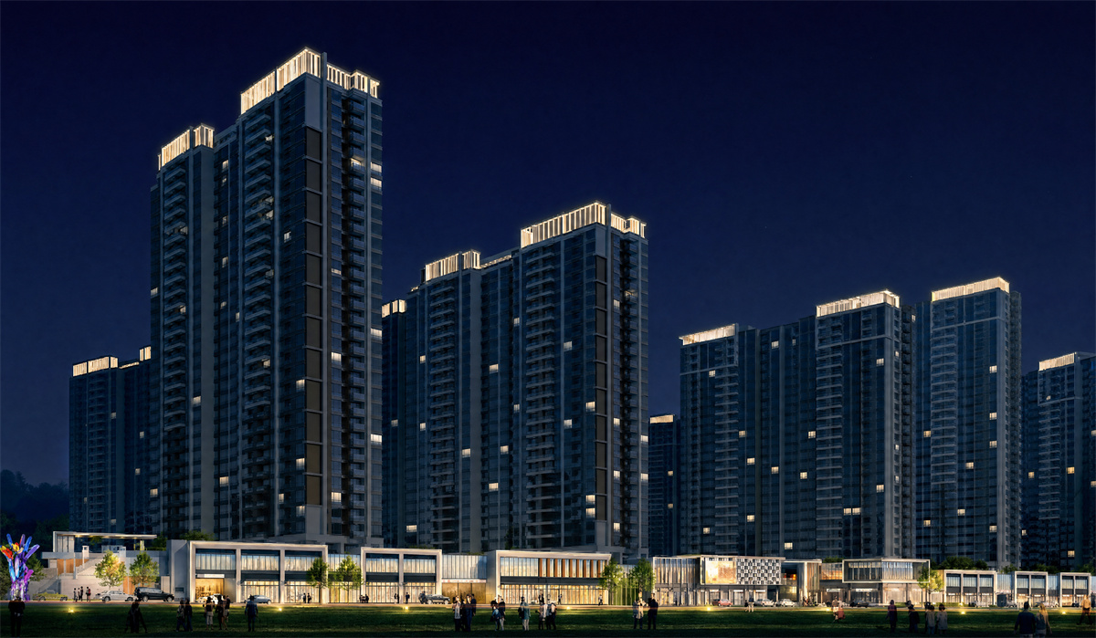 4K高清住宅塔楼群全景夜景2.jpg